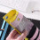 Pencil Pouch 3 Ring Transparent Capacity Organizer with Zipper(yellow) 2