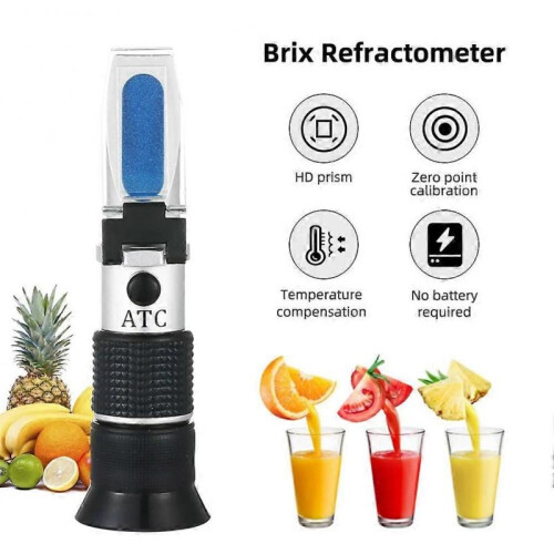 Brix refractometer with ATC, portable Brix hydrometer 0-32% Portable Brix reader tester for measuring the sugar content in fruit, saccharimeter refrac 1