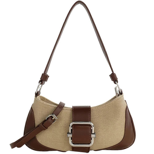 Schoudertas Meisjes Okseltas Patchwork Handtas Baguette Mode