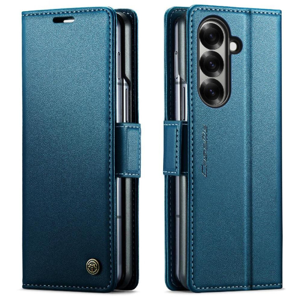 (Blue) Caseme Case For Samsung Galaxy Z Fold 7 5G Anti Fraud Card Slot Kickstand Wallet Case Shockproof Case Blue 764563627448