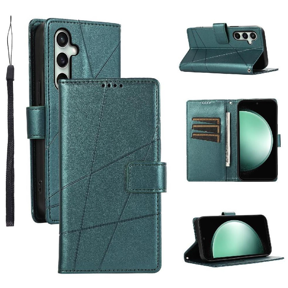 (Green) Case For Samsung Galaxy S25 Fe Kickstand Shockproof Shock Absorbing Three Card Slots Green 764563627530