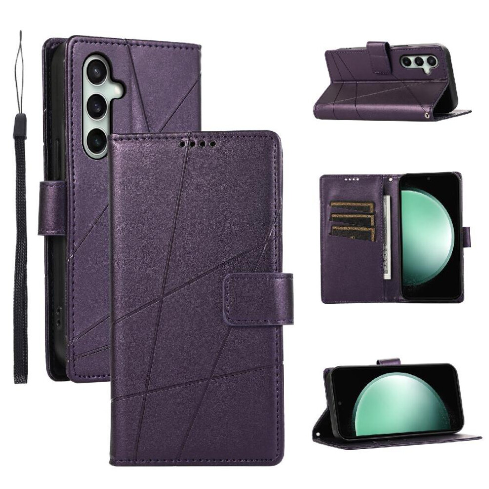 (Purple) Case For Samsung Galaxy S25 Fe Kickstand Shockproof Shock Absorbing Three Card Slots Purple 764563627547