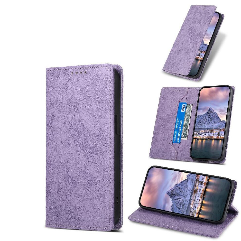 (Purple) Flip Case For Samsung Galaxy A17 Business Casual Tpu Kickstand Shockproof Card Slot Purple 764563627561