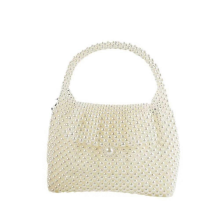 Bolsa de mão feminina com pérolas, bolsa de noite com contas de cristal nobre, bolsa de mão para casamento, corrente de pérolas