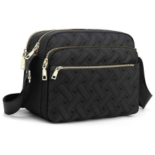 Bolsas crossbody de nylon pretas para mulheres, bolsa de ombro de viagem, bolsas acolchoadas, bolsas crossbody da moda