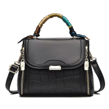 Bolsa feminina de couro, bolsa de ombro com fita, bolsa transversal