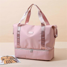 Bolsa rosa feminina para ioga e fitness, bolsa multifuncional para viagem