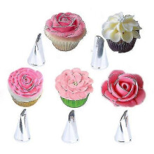 5pcs Cake Decorations Nozzle Set Rose Petal Stainless Steel Cake Decor Tool