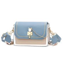 Bolsa pequena quadrada azul para meninas, bolsa de ombro transversal, moderna e casual