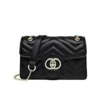 Bolsas femininas pretas de PU, bolsas de corrente, bolsas transversais, bolsas pequenas, bolsas de ombro femininas, bolsas pequenas quadradas