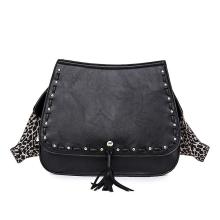 Čierna kabelka cez rameno Crossbody taška Retro módna nákupná taška pre ženy