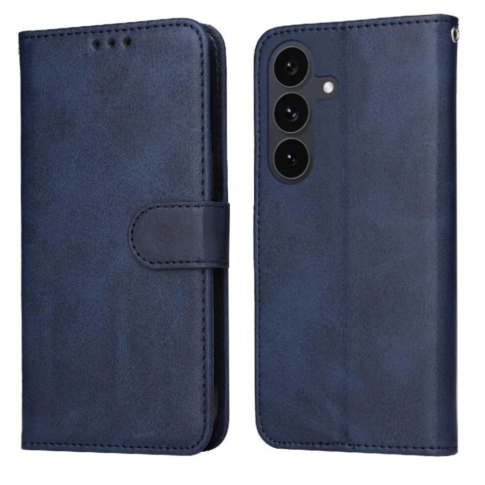 (Blue) Flip Case For Samsung Galaxy S25 Fe Precise Cutouts Flip Cover Magnetic Closure Card Slots Blue 764563628216