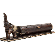 Elephant Style Incense Plate Holder Burner Bamboo Wood Handmade Home Decor