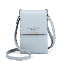 (Blue) Small Pu Crossbody Bag Cell Phone Purse Zip Wallet With Credit Card Slots For Women