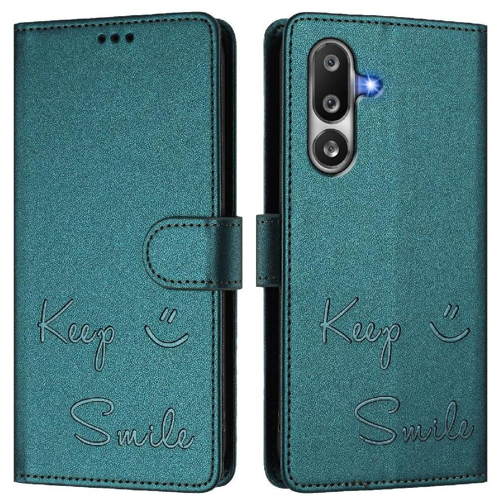 (Bottle ) Case For Samsung Galaxy M36 5G Rfid Blocking Pu Leather Card Holder Wallet Flip Cover Green 764563628865