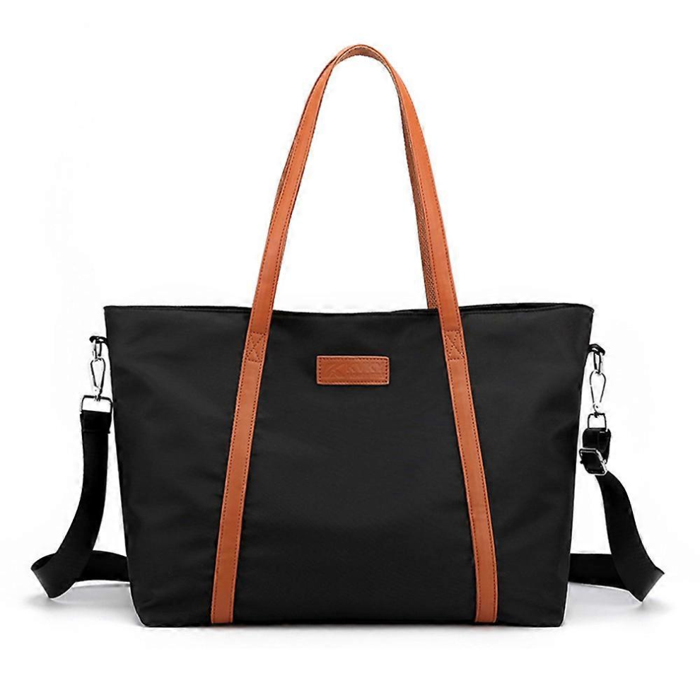 Laptop Bag Large Capacity Shoulder Bag Nylon Work Bag Waterproof For 15.6 Inch Laptop Black 9192440162064