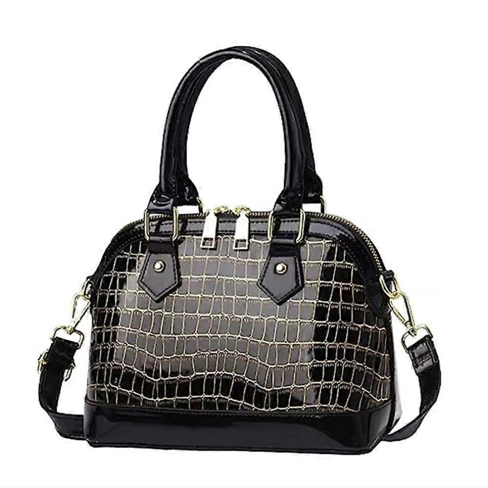 Black Patent Leather Handbag Women's Crocodile Shell Bag Handbag Shoulder-image-OPC-PHMGZHS-NEW