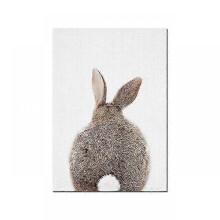 (13x18cm Unframed, Picture 2) Rabbit Rabbit Tail Wall Art Picture Woodland Animals Canvas - Poster Nursery