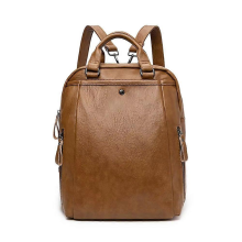 Braune Umhängetasche große Kapazität Computertasche Damen weicher Lederrucksack vielseitige Business