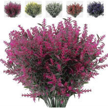 (red) 8 Bouquets Of Artificial Flowers, Artificial Lavender Anti-ultraviolet Flowers,outdoor Ornaments (rose Red)