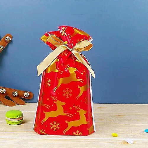 Santa Gift Bag Candy Bag Drawstring Bag Merry Christmas Decorations 50pcs