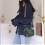 Groene schoudertas dames handtas mini crossbody retro 5
