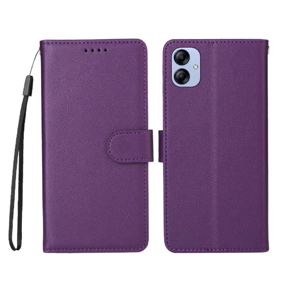 Photos - Case Flip for Samsung Galaxy A04e 4g Wireless Charging Magnetic Car Mount Wallet Crad Slot(Purple)