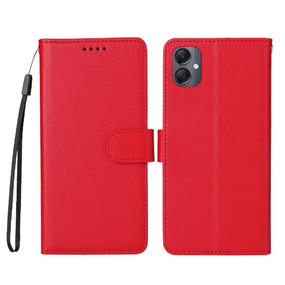 (Red) Flip Case For Samsung Galaxy A05 Magnetic Car Mount Crad Slot Wallet Wireless Charging Red 764563630707