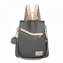 Sac Ă dos en tissu Oxford pour filles, cartable avec boule de fourrure