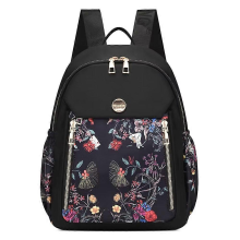 Sac à dos imprimé style 1 pour femme, sac à bandoulière en tissu Oxford, noir, léger, décontracté, pour voyage