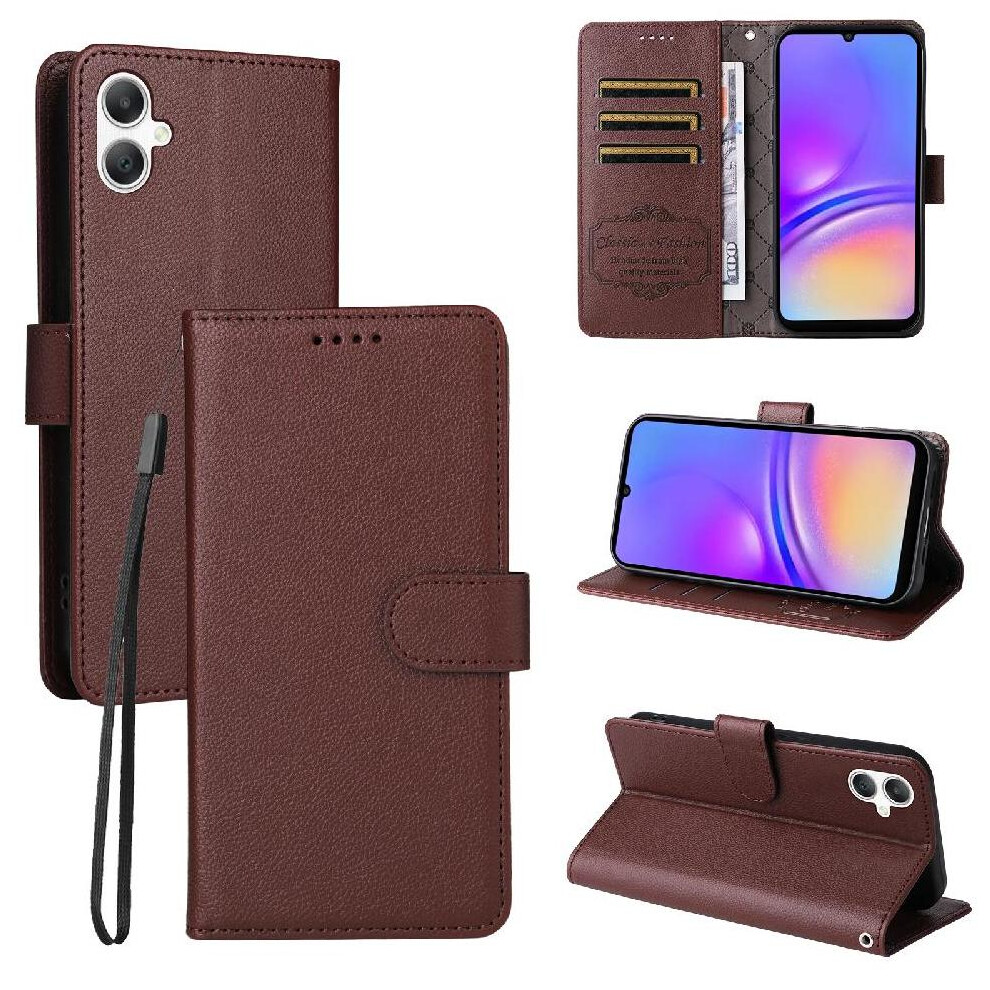 (Brown) Flip Case For Samsung Galaxy A07 Crad Slot Wireless Charging Wallet Magnetic Car Mount Brown 764563631124