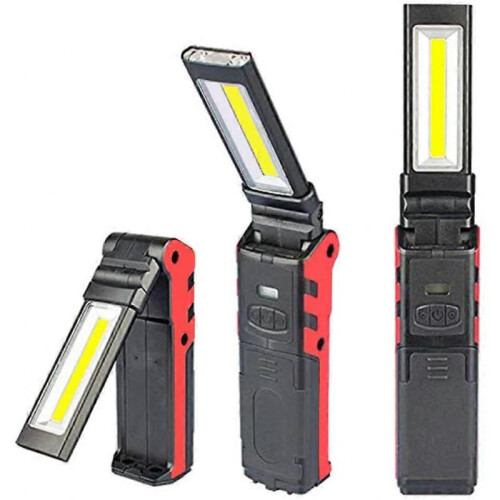 Usb Rechargeable Work Lamp, COB Flashlight Torch,LED Inspection Lamp with Magnetic Base (1 PC)
