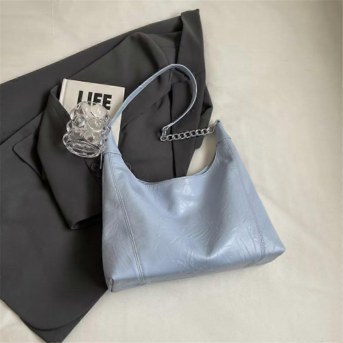 Hobo Bag Δερμάτινη Γυναικεία Τσάντα Χειρός Μπλε για Καθημερινή Τσάντα Ταξιδιού 1
