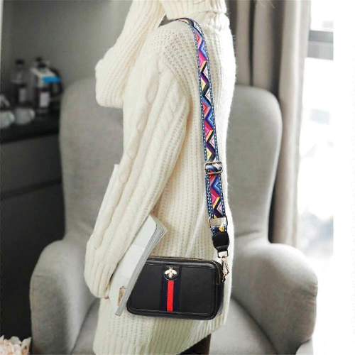 Γυναικεία τσάντα ώμου Black Bee Crossbody από δέρμα PU 1
