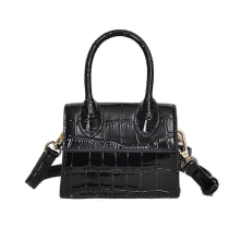 Μαύρες μίνι τσάντες crossbody για γυναίκες με λαβή στο πάνω μέρος, χαριτωμένο πορτοφό