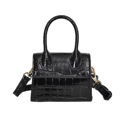 Μαύρες μίνι τσάντες crossbody για γυναίκες με λαβή στο πάνω μέρος, χαριτωμένο πορτοφό