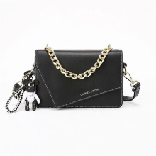 Bolsa transversal preta para meninas, pequena bolsa quadrada, bolsa de corrente, bolsa de ombro