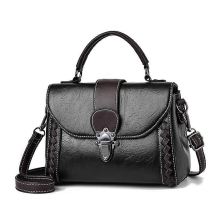 Bolsa quadrada pequena preta, simples, versátil, bolsa de ombro única, bolsa transversal, couro PU