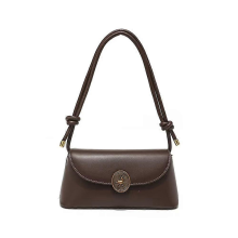 Bolsa de ombro marrom, bolsa de axila, bolsa pequena de couro feminina