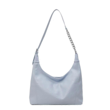 Bolsa Hobo de Couro Feminina Azul para Viagem Diária