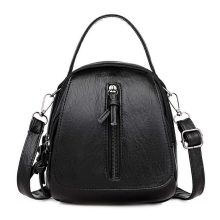 Bolsa de ombro pequena preta com vários compartimentos para celular feminina, bolsa transversal de couro
