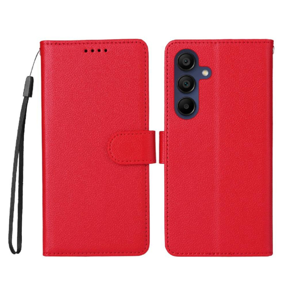 (Red) Flip Case For Samsung Galaxy A15 Wallet Wireless Charging Magnetic Car Mount Crad Slot Red 764563631599