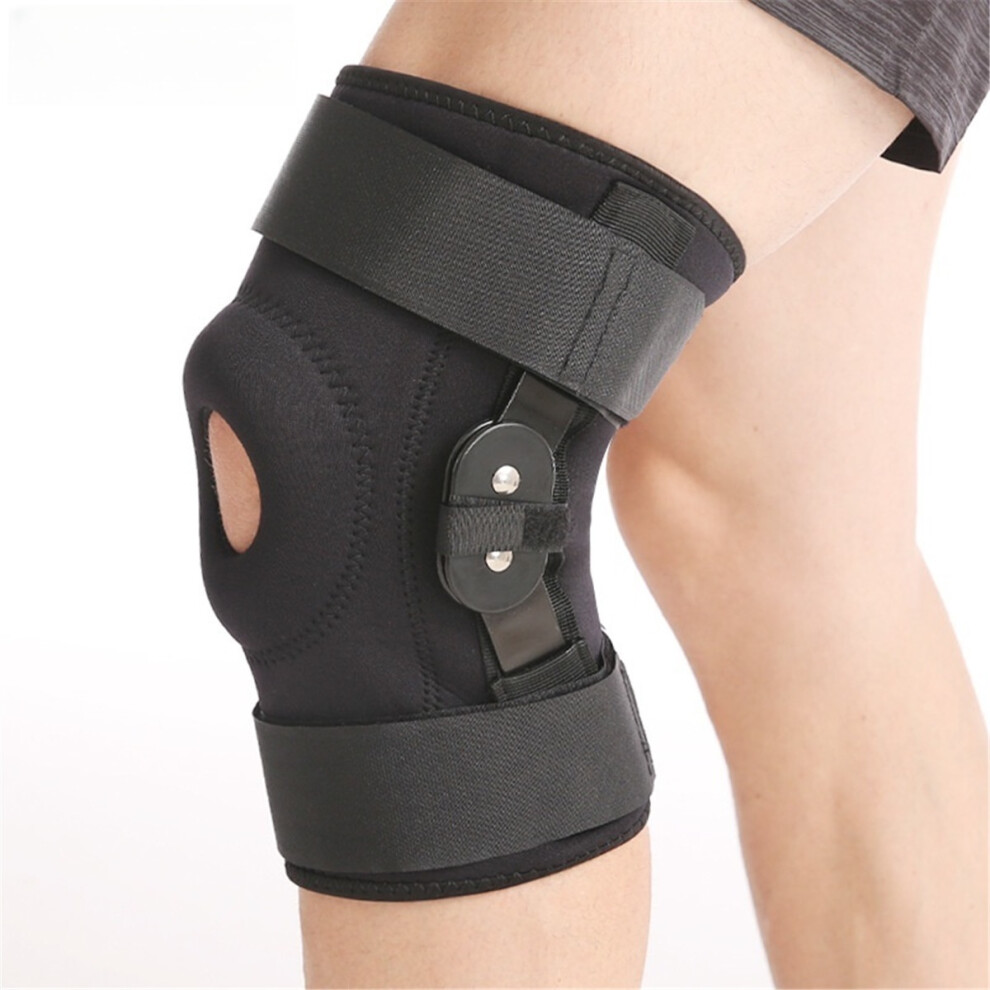(L) Adjustable Sports Knee Brace with Patella Strap â Neoprene Support with Steel Stabilizer & EVA Pads