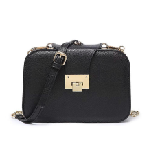 Bolsa de corrente preta, bolsa quadrada, pequena, bolsa transversal, bolsa de ombro feminina e feminina