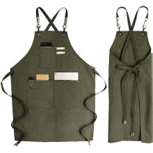Adjustable Denim Bib Aprons with Pocket for Hairdresser