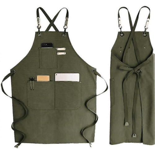 Adjustable Denim Bib Aprons with Pocket for Hairdresser