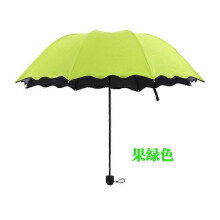 (Fruit green)Creative three fold black glue blossom umbrella gift advertising umbrella sunny umbrella