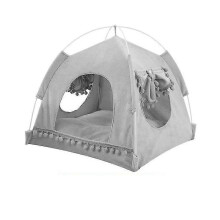(XL, 02 Gray) Universal Cat Tent Cat House Enclosed Comfort Tent With Floor Pet Puppy House Accessories