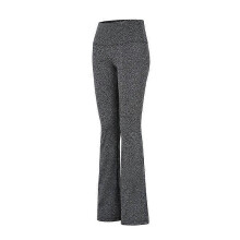 (S, thin fleece grey) Women Elastic High Waist Flared Pants Thin Yoga Pants Plus Size Square Dance Pants Slim Sports Fitness Flared Pants Yoga Pants