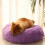 (Purple) Pet Kennel Round Super Soft Fluffy Comfortable Mat 1
